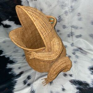 Unique MCM Rattan Wicker Frog Basket